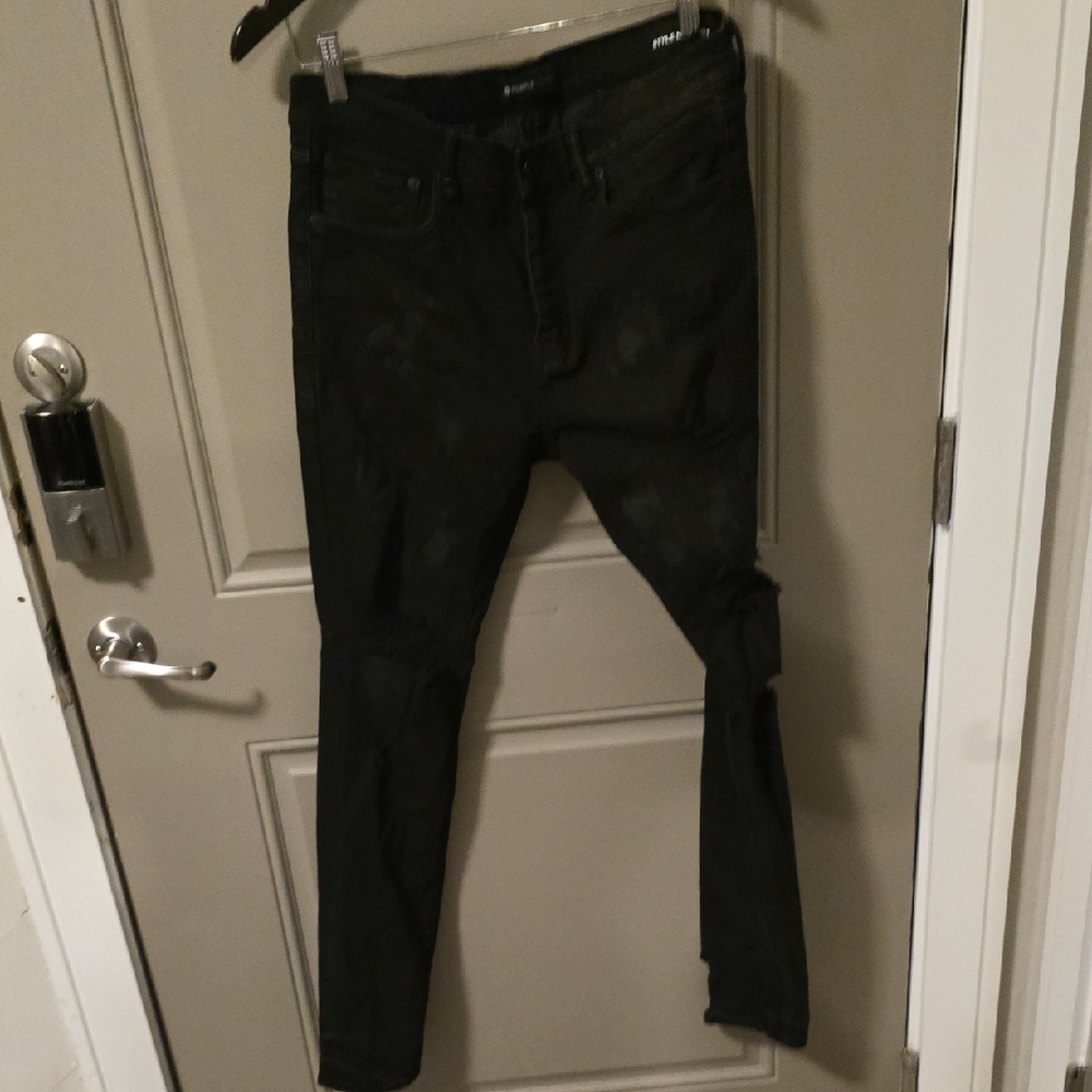 Black Holey Purple Brand Jeans 32x32